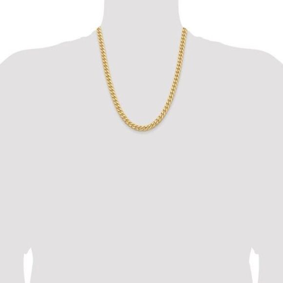 14K Yellow Gold 20" Solid Miami Cuban Link Chain – 6.25mm, 54.9g, Lobster Clasp - Picture 5 of 6